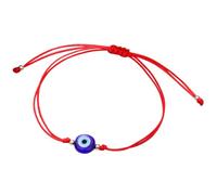 KOMBIUDA Bracelet Œil Ajustable Corde Rouge Double Fils avec Perles Dorées Protection Mauvais Œil pour Femme et Homme Bijoux Minimalistes et Légers pour Quotidien et Cadeau