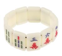 KOMBIUDA Bracelet Mahjong Plastique Accessoire Élastique pour Femme Cadeau Créatif pour Anniversaire et Mariage Bijou Inspiré Culture Mahjong