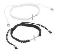 KOMBIUDA Bracelets Tissés Croisés à Cordon pour Filles, Bracelet D'amitié Breloque Croix en Corde Tressée, Ajustable, Présent pour Fête Entre Amis et Amitié Féminine