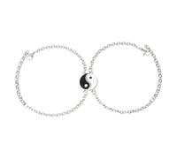 KOMBIUDA Bracelets Yin Yang pour Couples en Acier Inoxydable, 1 Paire Assortie Unisexe, Style Taiji Double Mixte, Bijoux Amour Compatible Quotidien et Présent Romantique