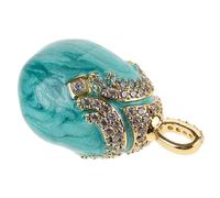 KOMBIUDA Breloque Œuf Émaillée Verte Micro-incrustée Zircon DIY Pendentif pour Collier Bracelet Charms Bijoux Décoratifs