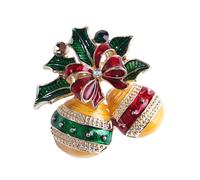 KOMBIUDA Broche Boule de Noël en Alliage avec Pierres Scintillantes, Décoration Robuste pour Femmes et Filles, pour Fêtes et Accessoires de Noël