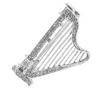 KOMBIUDA Broche Costume Métal Forme Instrument de Musique Décorée de Cristaux Épingle Col Unisexe Vintage pour Femmes et Hommes Accessoire Mode Multifonction pour Fête et Quotidien