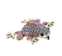 KOMBIUDA Broche Grenouille Fantaisie Brillante avec Cristaux Broche Anti-dérapante Animale Élégante pour Écharpe Robe Cadeau Femme Maman Épouse Anniversaire Noël Fête des Mères