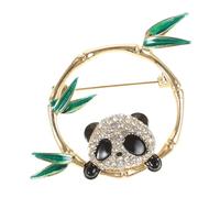 KOMBIUDA Broche Panda Mignonne Doré Épingle Décorative pour Sacs à Dos et Vêtements Accessoire Portable et Élégant Cadeau Mode pour Femmes