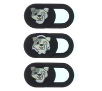 KOMBIUDA Cache-Webcam Coulissant pour Ordinateur Portable et Tablette Motif Chien en Abs Ultra-Fin 3 Pièces Protection Contre L'espionnage