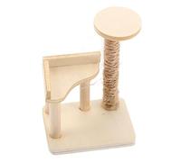 KOMBIUDA Cadre d'escalade Chat De Maison De Poupée Modèle De Mini Arbre à Chat Copropriété Pôle Plate-Forme De Chat Mini Maison De Poupée Maison De Chat Miniature Mini-Maison Cube Bois