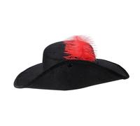KOMBIUDA Chapeau de Pirate Plume pour Carnaval Accessoire Cosplay Décor de Fête et Confortable pour Animation et Déguisement
