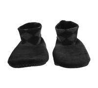 KOMBIUDA Chaussettes Antidérapantes pour Homme Mi-Mollet Doublure Polaire Chaude Semelle Protectrice pour Sols Chaussettes de Sport et Marche Intérieure Design Noir à Bordure à