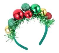 KOMBIUDA Christmas Ball Headpiece Creative Xmas Hair Accessory With Ribbon Festive Holiday Party Headband