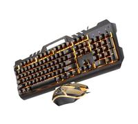 KOMBIUDA Clavier et Souris Gaming RGB Éclairés Ensemble USB avec Support Téléphone Durable et Confortable pour PC et Bureau