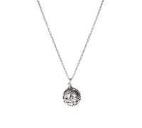 KOMBIUDA Collier D'aromathérapie Pendentif Diffuseur D'huiles Essentielles en Cuivre Argenté Rond Design Creux Élégant et Stylé pour Parfum Intérieur