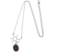KOMBIUDA Collier Grain Café pour Femme Alliage et Résine Pendentif Caféinée Créatif Cadeau pour Amatrice de Café Chaîne Inoxydable Élégante