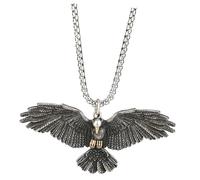 KOMBIUDA Collier Homme Aigle Pendentif Massif Acier Inoxydable Vintage Symbole Force Liberté Style Rétro pour Hommes
