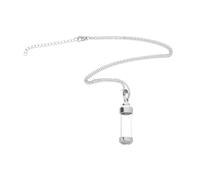 KOMBIUDA Collier Pendentif Acier Inoxydable avec Fiole Verre Ouvrable Diffuseur Aromathérapie Parfum pour Femmes Chaîne Confort Longue pour Usage Quotidien