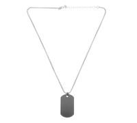 KOMBIUDA Collier Pendentif en Acier Titane Argenté, Chaîne de Médaille pour Chien, Plaque D'identification Militaire Solide, Bijou Unisexe Adapté aux Occasions Formelles et Décontractées