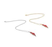 KOMBIUDA Collier Pendentif Pastèque Unisexe 2 Pièces en Métal Doré et Argenté Chaîne Fine Élégante Bijoux Fruités Créatifs pour Présent Original et Usage Quotidien