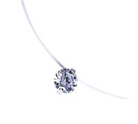 KOMBIUDA Collier Pendentif Zircon pour Femme Design Délicat et Transparent Chaîne Invisible Réglable Bijouterie Élégante et Confortable Cadeau Femme