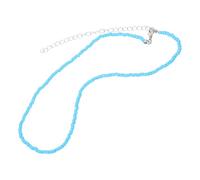 KOMBIUDA Collier Ras Cou Femme Coloré avec Perles de Riz Bleu Chaîne Simple pour Femme et Fille Accessoire pour et