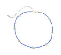 KOMBIUDA Collier Ras Du Cou Perles Marguerite Coloré Chaîne Clavicule Tressée Créative Accessoire Léger et Confortable pour Femmes et Filles