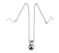 KOMBIUDA Collier Tai Chi Alliage pour Couples Pendentif Noir et Blanc Style Vintage Ethnique Cadeau Couple Élégant