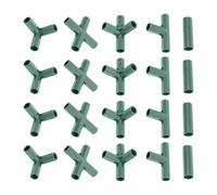 KOMBIUDA Connecteurs de Cadre de Jardinage et Lot de 20 en ABS Vert, Joints Robustes à Cinq Types pour Serrage, Réutilisables Adaptés aux Tuteurs de Plantes