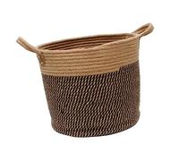 KOMBIUDA Corbeille à fleurs murale en rotin organisation boites de stockage panier à linge boite rangement conteneur d'articles divers panier de stockage multifonctionnel Lin en coton Brown