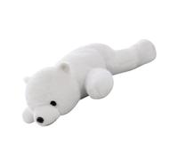 KOMBIUDA Coussin Peluche Ours Blanc Kawaii 28 Cm Peluche Décorative Douce pour Chambre et Canapé Doudou Ours Plat Ventre Présent Garçon et Filles et Confortable