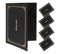 KOMBIUDA Couvertures de Diplôme Protection et Présentation Élégante en Papier Noir Lot de 5 pour Remise de Diplôme des Certificats ou Maison