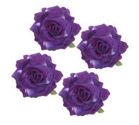 KOMBIUDA Décoration de Cheveux Rose Violette 4 Épingles à Cheveux en Tissu Pince Fleur pour Femme et Fille Accessoire pour Mariage Plage Festival Broche