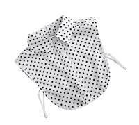 KOMBIUDA Demi-Chemise à Faux Col Amovible à Pois Blanc et Noir Taille Unique Tissu Léger Respirant Col Effilé Décoratif pour Blouse Pull et Robe Accessoire Élégant Polyvalent