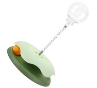 KOMBIUDA Distributeur de Friandises pour Chat à Ressort Vert Interactif Plateau Tournant Stимулятор Д'exercice pour Chats D'intérieur Anti-Stress et Divertissement