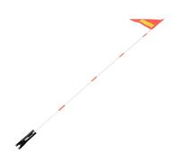 KOMBIUDA Drapeau de Sécurité Orange Réfléchissant avec Mât en Métal et Support pour Remorque de Vélo ou Fauteuil Roulant, Haute Visibilité pour Activités Extérieures et Terrains de Golf