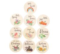 KOMBIUDA Ensemble De Cartes Mensuelles Pour Bébé Panneau En Bois Pour Nouveau-né Accessoire Photo Pour Faire-part De Naissance Panneau En Bois Pour Nom De Bébé Accessoire Photo