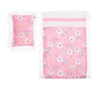 KOMBIUDA Ensemble de Literie Miniature pour Maison de Poupée Drap Housse et Oreiller Réalistes Linge de Lit Décoratif Indéformable Accessoire pour Chambre Miniature de Jeu Kit Décor