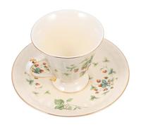 KOMBIUDA Ensemble de Tasses à Café en Céramique Soucoupe Blanc | Style Européen Rétro, Lignes Créatives et Élégantes, pour Maison et Bureau, Boisson Chaude ou Froide