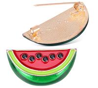 KOMBIUDA Épingle à Broche Pastèque 2 Pièces Broche Dessin Animé Accessoire pour Pull Cardigan Col de Chemise Fixation Châle Présent pour Femme et Homme