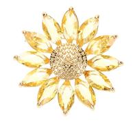 KOMBIUDA Épingle pour Femme en Alliage et Cristal Or, Fleur Marguerite Éclatante, Accessoire Charmant pour Décorer Châles ou Robes, Style Vif et Raffiné
