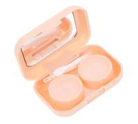 KOMBIUDA Étui De Lentilles De Contact Porte-objectifs Étanche en Plastique Mat Beige Compact pour Voyage Et Rangement Quotidien Portable Sûr Femmes Et Filles