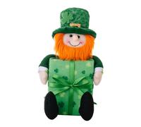 KOMBIUDA Figurine GNOME Saint-Patrick sans Visage, Décoration Maison Légère en Peluche, Poupée Naine Verte Boîte Présent, Ornement Festif pour Table et Bureau, Accessoire Chanceux pour
