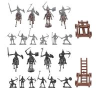 KOMBIUDA Figurines de Soldats Médiévaux en Abs, Miniatures pour Bac à Sable, Ensemble de Personnages Miniatures de Table, Décorations Réalistes pour Jeux et Collections