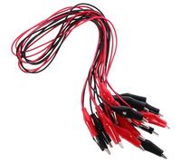 KOMBIUDA Fil de Connexion Électrique 50 CM Double Pince Crocodile Isolée Lot de 10 Pièces pour Expériences Scientifiques Tests de Circuits et Laboratoire de Physique