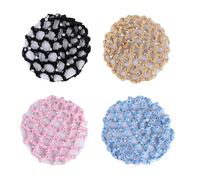 KOMBIUDA Filets à Cheveux Crochetés Faits Main 4 Pcs pour Chignon, Snood de Danseuse Léger en Polyester, Accessoires Cheveux pour Ballet et Événements