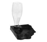 KOMBIUDA Fontaine à Eau Automatique Accessoires pour Reptiles Tortues Falsification Tortue en Buvant Distributeur d'eau Automatique pour Reptiles hospitalier lézard Noir