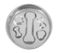 KOMBIUDA Gamelle Anti-Glouton pour Chien en Acier Inoxydable, Bol à Alimentation Lente Fond Antidérapant, Plaque à Lécher Intégrée, Adaptée aux Chiots et Petits Chiens, Fourniture pour