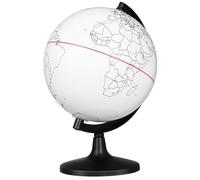 KOMBIUDA Globe Vierge de Bureau en PVC Blanc pour Décoration Artistique, Modèle à Colorier Effaçable, Design Inachevé, pour Apprentissage et Loisirs Créatifs