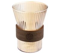 KOMBIUDA Gobelet à Brosse à Dents en Verre Ambré 250 ML Verre Soufflé Surface Lisse pour Salle de Bain et Rinçage Buccal Réutilisable et Facile à Nettoyer Accessoire de Salle de Bain