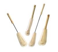 KOMBIUDA Goupillon à Long Manche en Nylon et Bois, 4 Pièces, pour Gobelets et Biberons, Réutilisable, Nettoyage Quotidien