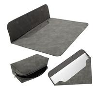 KOMBIUDA Housse pour Ordinateur Portable 13,3 Pouces et Sacoche de Protection Gris Horizontal, Étui de Transport en Cuir Pu Souple, Pochette Zippée pour Accessoires, Paquet Léger pour Usage Quotidien