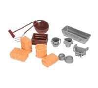 KOMBIUDA Jeu De Ferme avec Grange Balles De Foin Accessoires Alimentation Et Outils pour Garçon Fille Jouets Plastique pour Jeu De Rôle Intérieur Et Extérieur